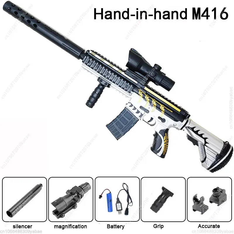 EVYVKV Elektrische M416 Spielzeug Pistole Automatische Gel Kugel Blaster Kinder Spielzeug Outdoor Spiel AirSoft Scharfschützengewehr Splatter Pistole Waffe Für Jungen 5