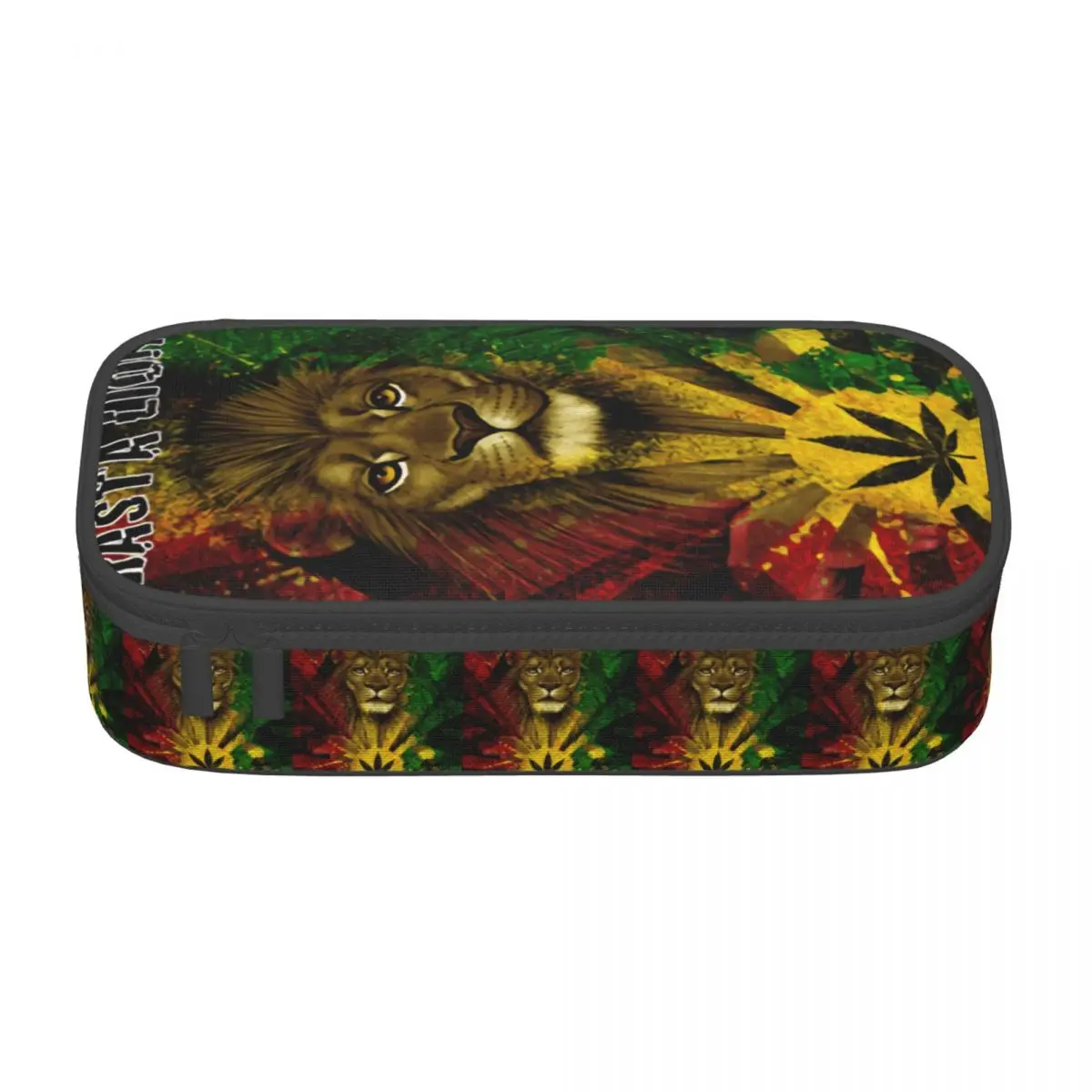 Custom Kawaii Jamaican Rasta Lion Pencil Case for Girl Boy Big Capacity Jamaica Rastafarian Reggae Pencil Bag Stationery