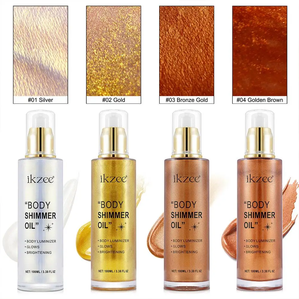 IKZEE Körper Gesicht Flüssigkeit Highlighter Schimmer Öl Sommer Sexy Öl Körper Luminizers Strand Glanz Glow Highlighter Erhellen Make-Up N6U9