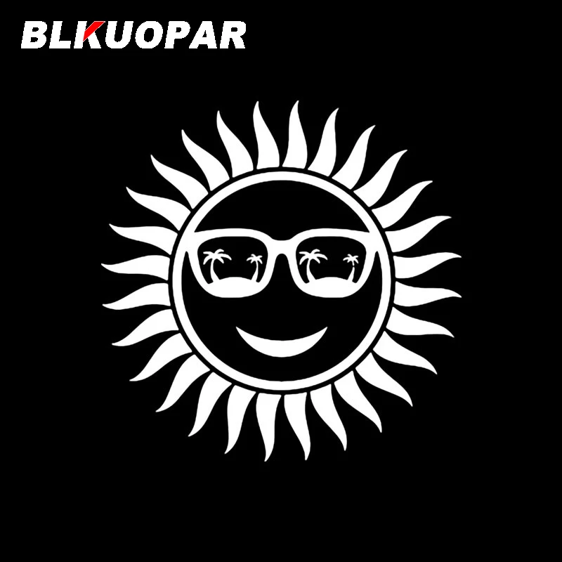 BLKUOPAR الشمس يرتدي النظارات الشمسية الشاطئ شجرة جوز الهند صورة ظلية سيارة ملصق واقية من الشمس الرسومات ملصق مائي الوفير يموت قطع السيارات السلع