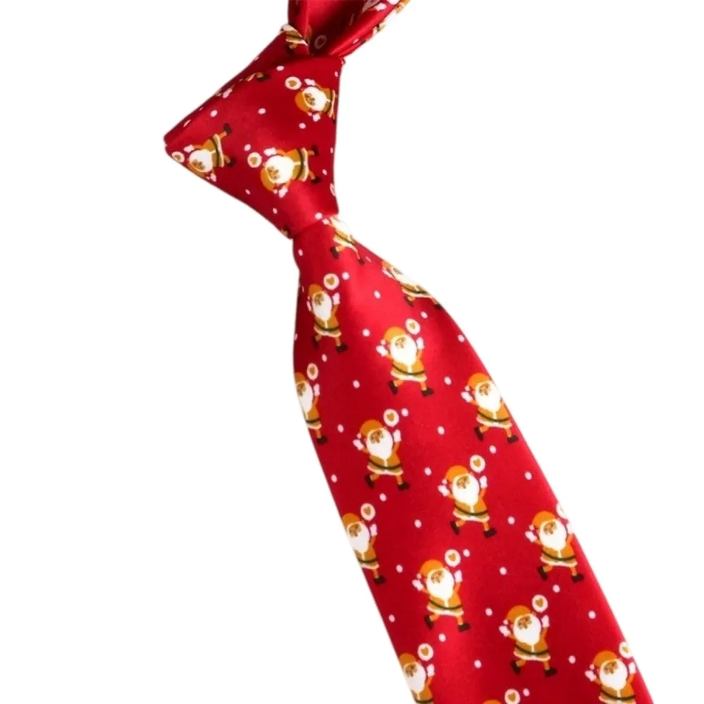 Funny Santa Claus Christmas Necktie Christmas Tree Gift Xmas Shirt Tie Snowflakes Plaid Man Necktie Christmas