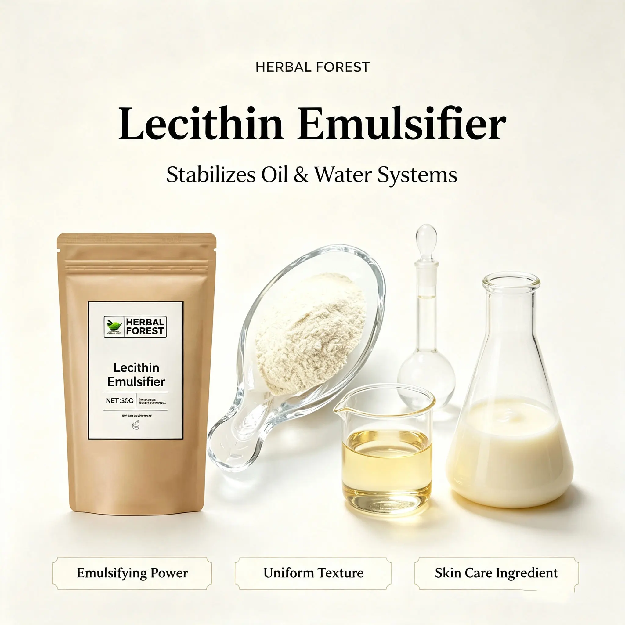 Cosmetic Raw Material Lecithin Emulsifier Simple Cold Production Thickener Gelling Agent DIY Emulsion Cream Gel Beauty Care
