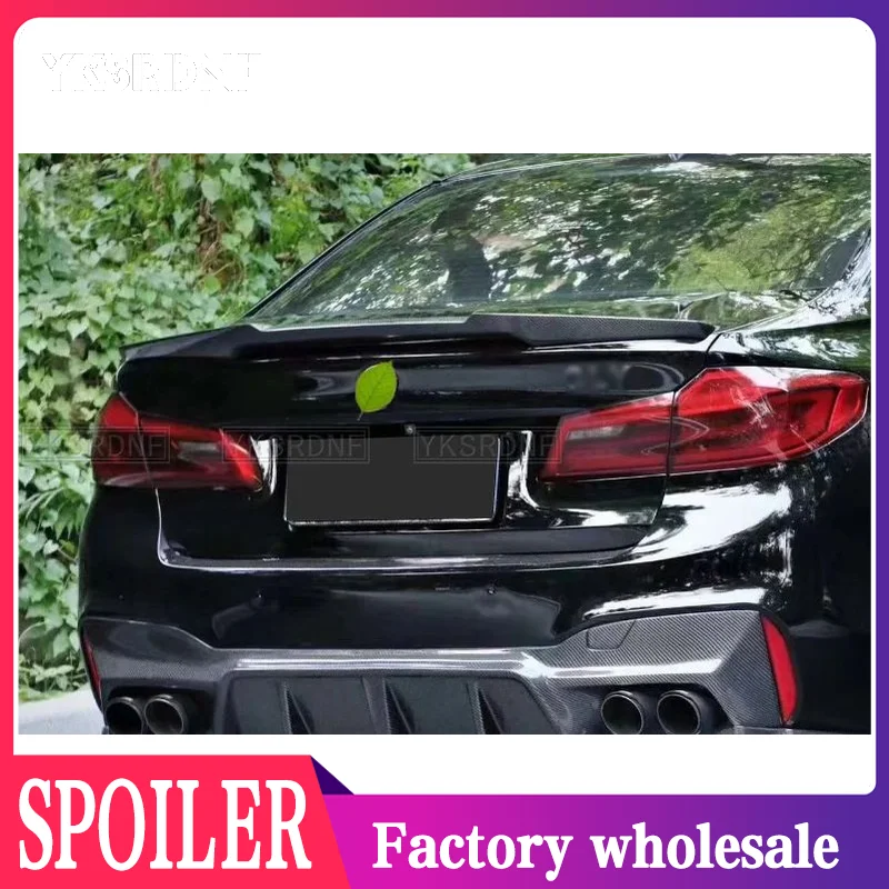 

Для BMW 5 серии G30 G38 и M5 F90 PSM стиль задний спойлер из углеродного волокна крыло багажника 2016-2023 углеродное волокно глянцевый черный