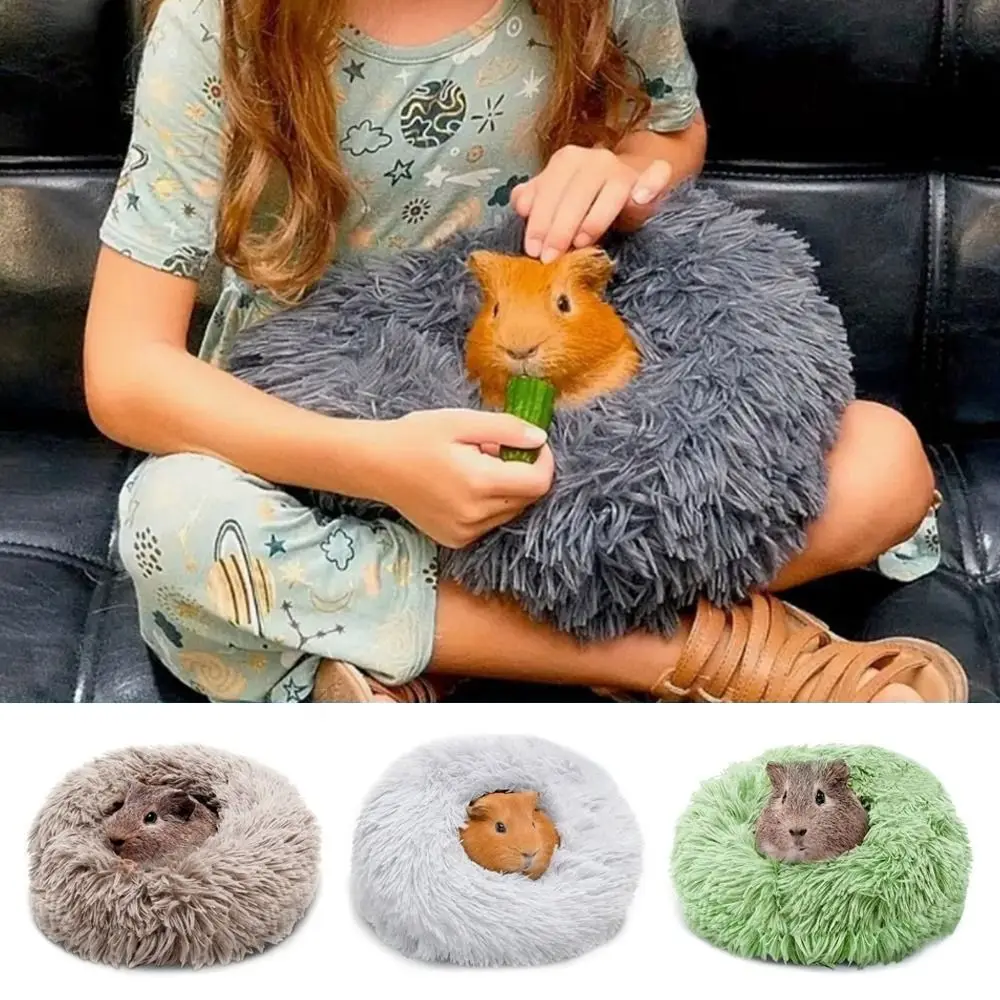 

Зимнее ультра-мягкое гнездо для домашних животных, уютная теплая спальная кровать для хомяка, нескользящая подошва, кровать для маленьких животных, маленькие животные