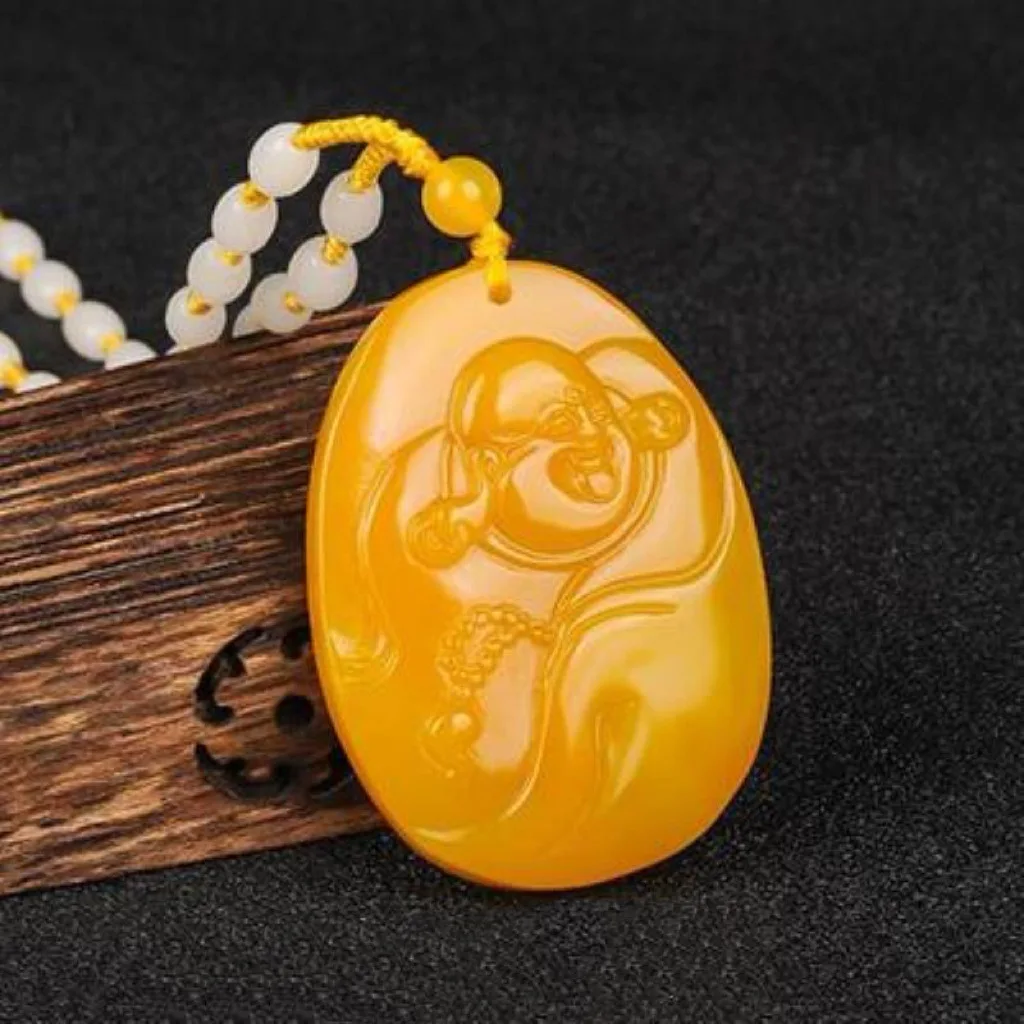 

Натуральный нефритовый кулон с изображением Будды Майтреи (Смеющийся Будда) из Внутренней Монголии (Синьцзян), универсальный, для мужчин и женщин.