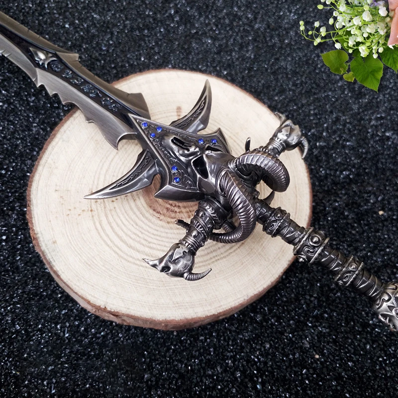 LLavero de espada Frostmourne de 14-22cm, llaveros de aleación para coche, juego caliente, Arma de Lich King Arbas, cuchillo de Cosplay