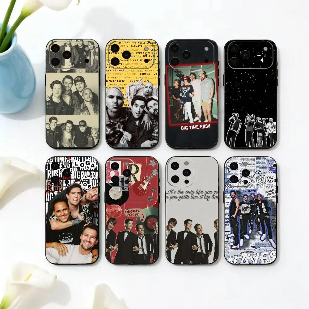 

B-Big T-Time Rush Band Phone Case For iPhone 17, 16,15,14,13,12,11 Plus,Pro Max, Others Soft Black Cover