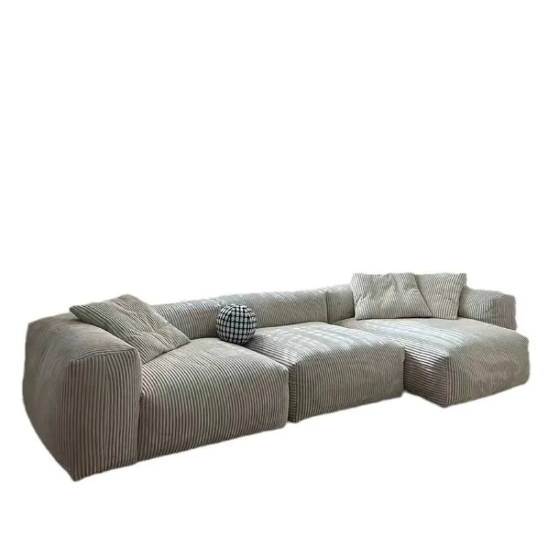 People can lie down and sleep small apartment cream wind corduroy sofa