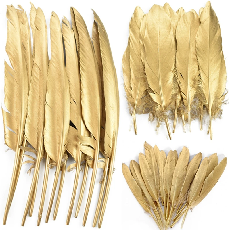 

Gold Silver Goose Feathers for Jewelry Making Crafts Duck Turkey Feather Decor Handicrafts Decoration DIY Wedding Accessories