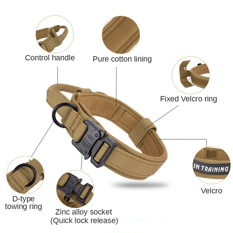 Großes Hundegeschirr und Leine-Set für Haustiere, Deutscher Schäferhund, Malinois, Trainingsweste, Hundegeschirr und Halsband-Set für alle Rassen, Hund – Detail 4