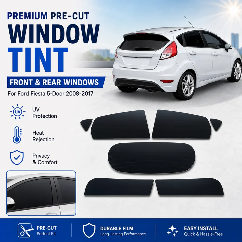 Premium Pre-Cut Window Tint For Ford Fiesta 5-Door 2008-2017 Front & Rear Windows Durable UV Heat Rejection Film