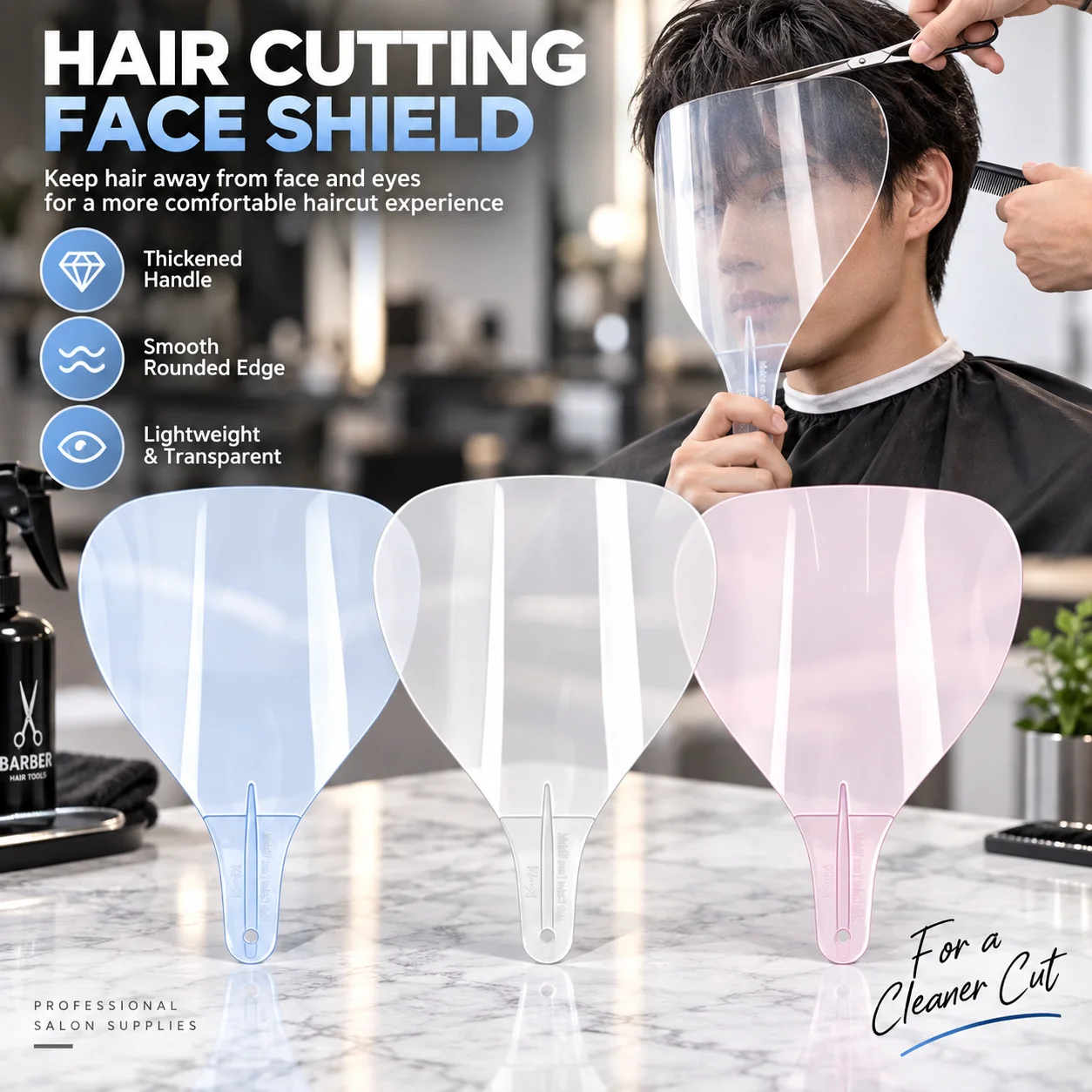 Barber Hair Cutting Face Shield Disposable Transparent Waterproof Hairdressing Mask Protector for Salon Home Dyeing Adult Unisex