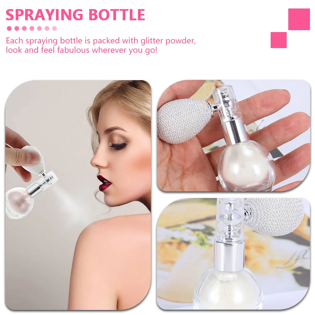 Pulverizador de purpurina, polvo brillante, maquillaje de lentejuelas, accesorio facial, suministro de resaltador de agua, herramienta de pulverización corporal, 2 uds.