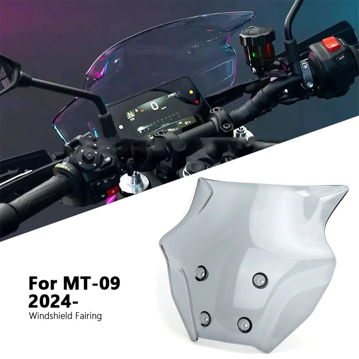 Motorcycle Windshield for Yamaha MT09 MT 09 MT-09 2024 Wind Screen Shield Deflector Cover Windscreen Transparent