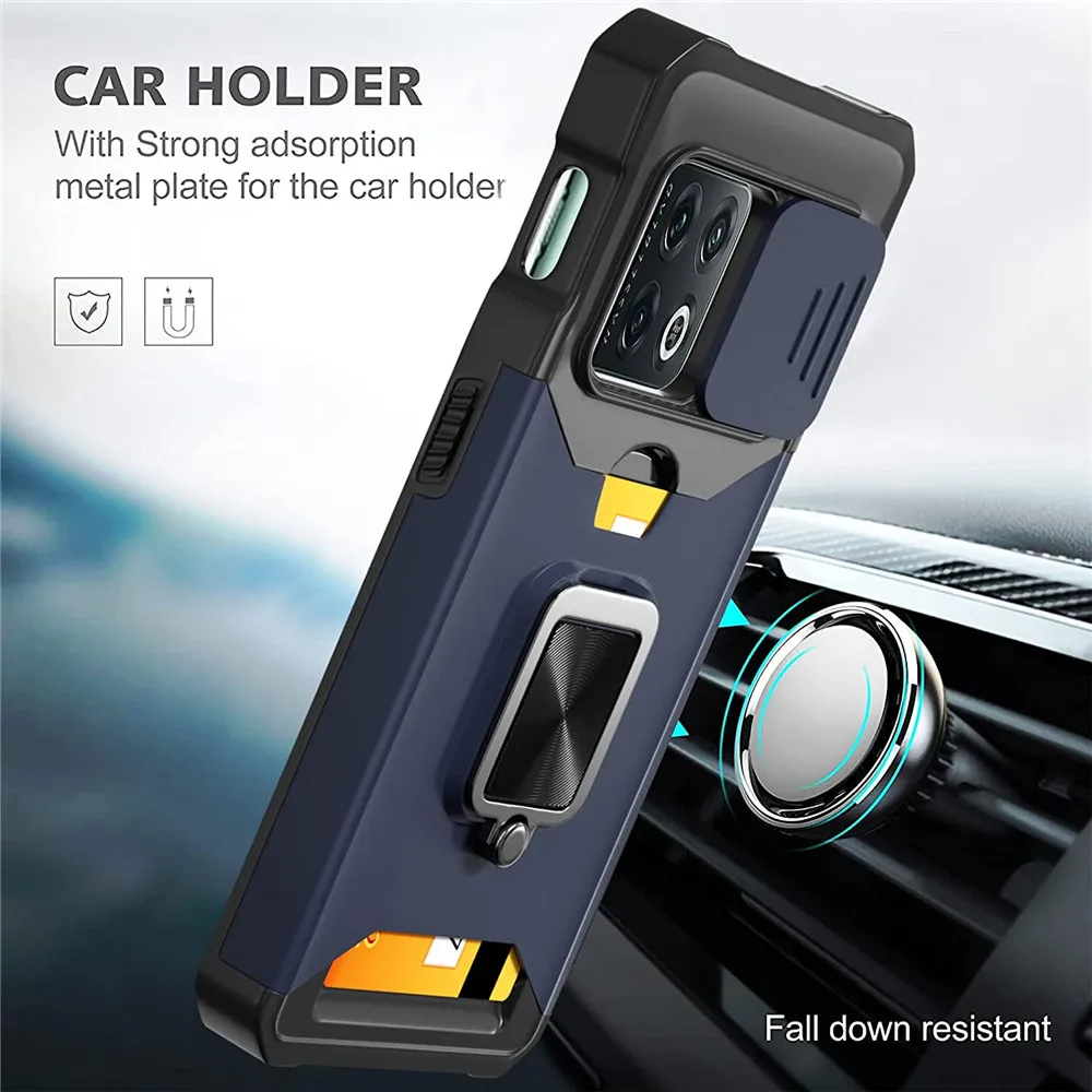 For Oneplus 10 Pro Case Hard Silder Window Camera Protective Card Ring Cover For One Plus 10 Pro 10Pro Oneplus10 1+10 Pro 6.7\