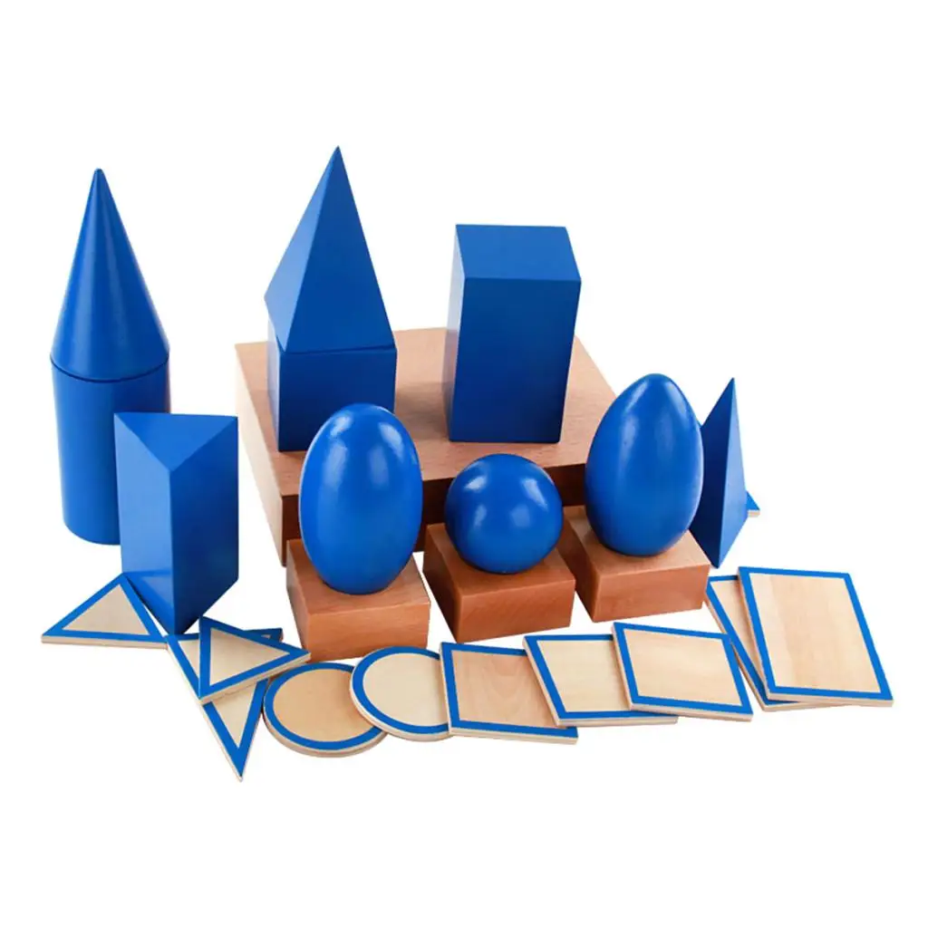 Montessori Mathematics Toy Wooden Geometry Shapes Educational Kids Learning Tool for Preschool Teaching