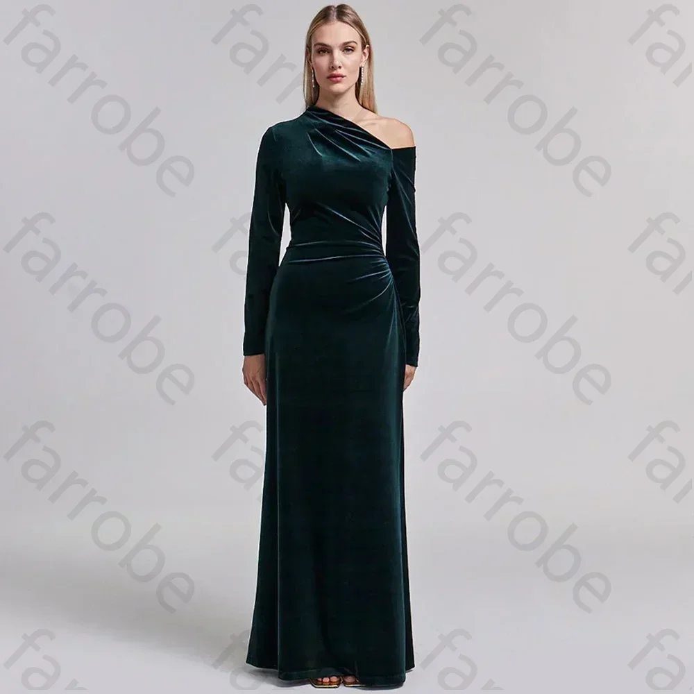 Fluwelen blote schouder a-lijn avondjurken Saoedi-Arabische galajurk formele prachtige hoogwaardige feestjurken voor dames op maat