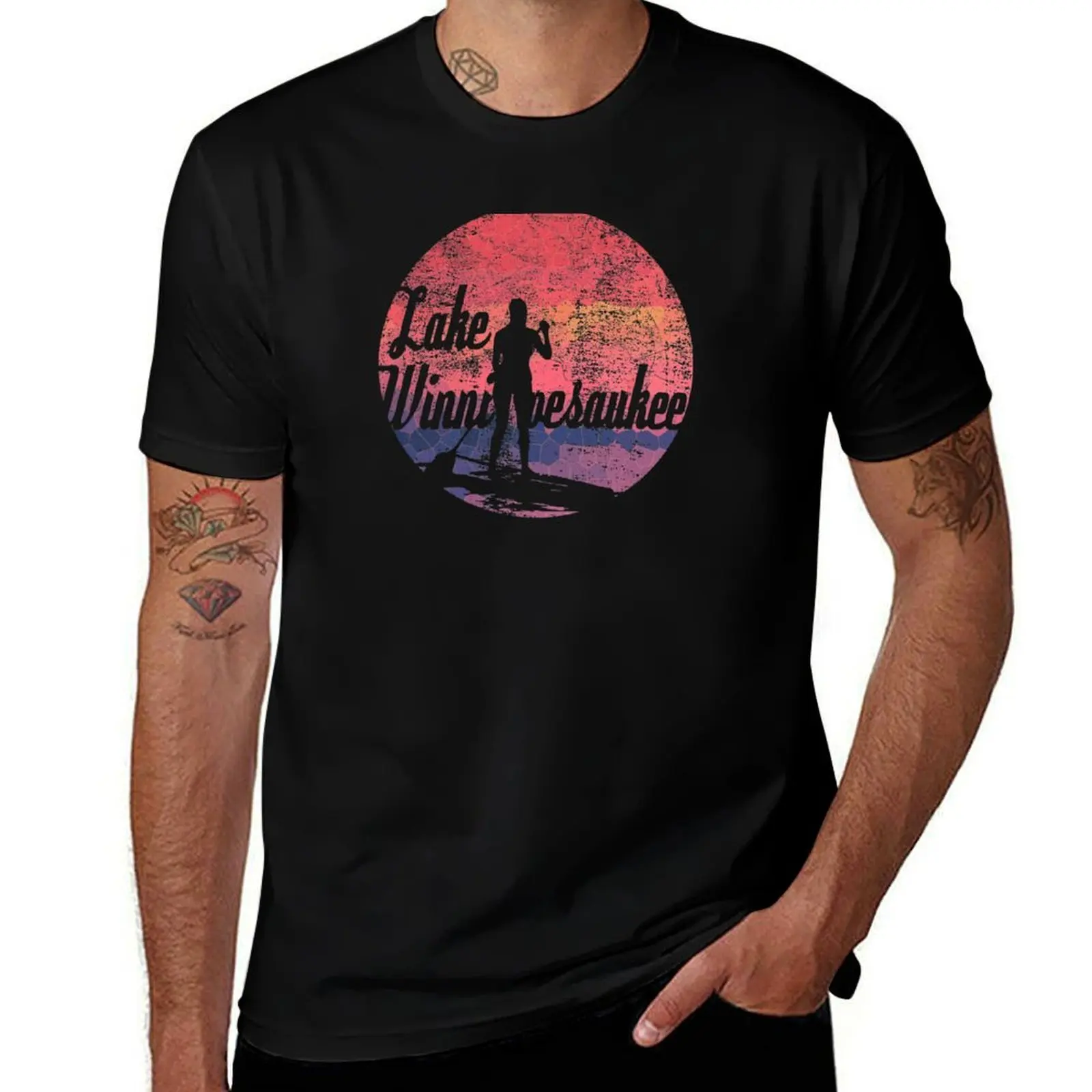 

Lake Winnipesaukee Paddleboard T-Shirt t shirt for man cotton t shirts man 100% T-Shirt