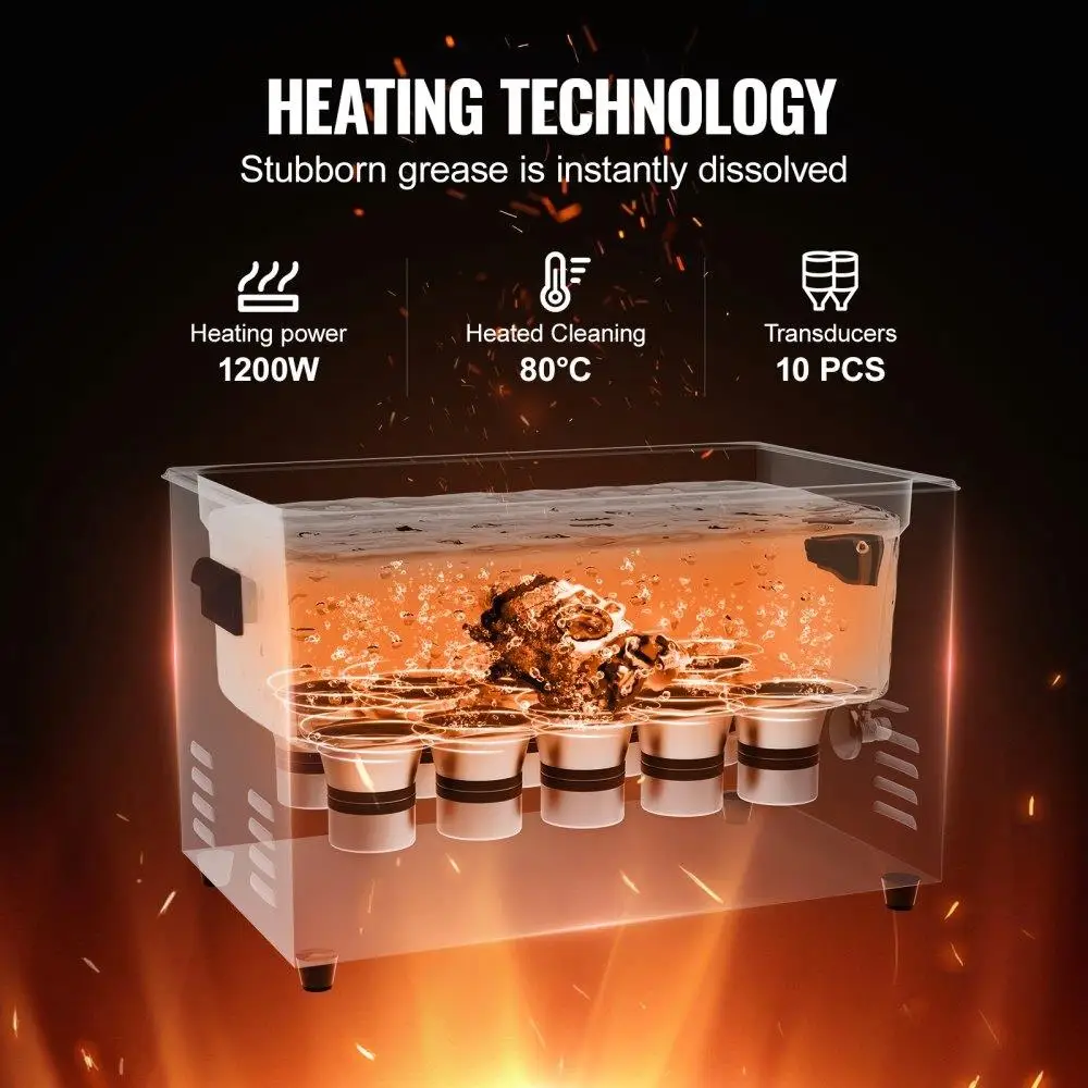 30L ultrasone reinigingsmachine 600W digitale reiniger met timerverwarmer Ontgassing en zachte modus 40 kHz voor sieraden voor houder