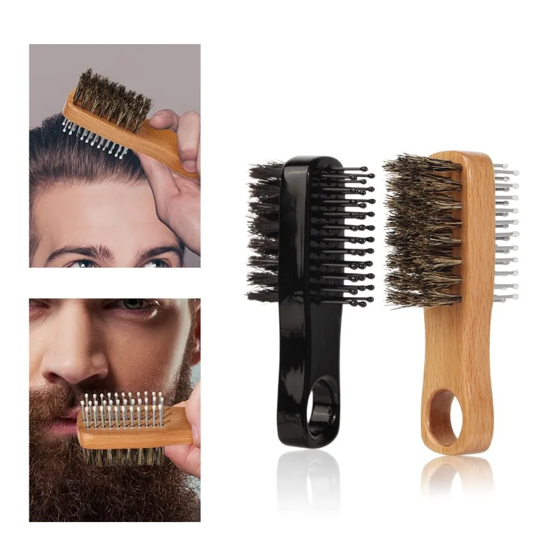 

Mini Beard Brush Double-sided wood Hair Comb Beard Styling Brush Professional Shave Beard Brush Barber Broken Hair Remove Comb