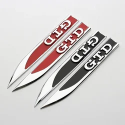 2pcs x Metal GTD GLI GTI Rline Side Fender Badge Emblem Sticker Decals for Golf Polo Jetta Passat Tiguan Scirocco