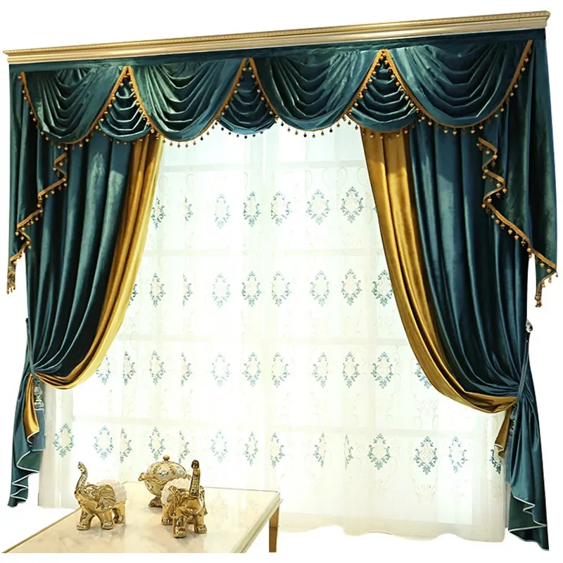 

Merci StoreVelvet European Style Window Curtains Luxury For Living Room Bedroom Villas Floor To Ceiling Blackout Drapes Room Div