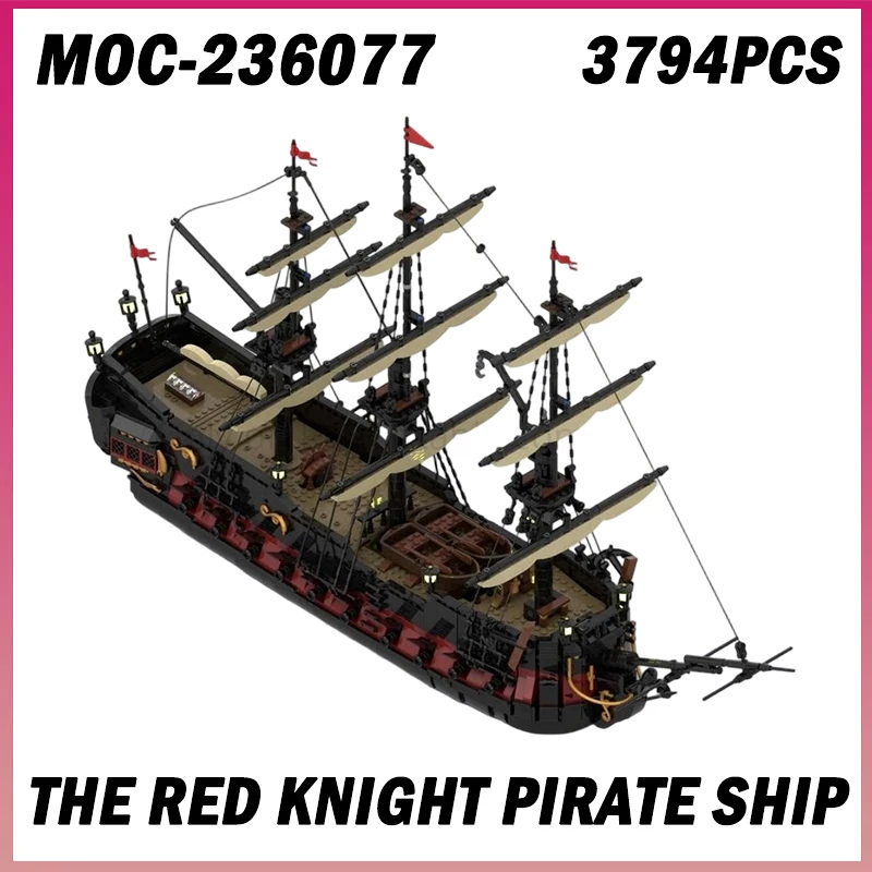 

3794 шт. MOC-236077 красный рыцарь модель пиратского корабля трехмерный галлон DIY сборка строительные блоки игрушка мальчик Рождественский подарок