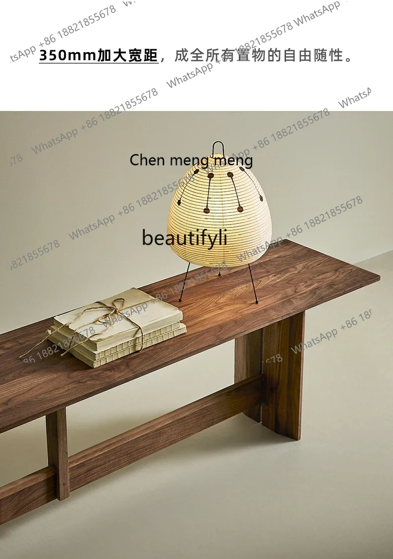 P178 Sgabello da pranzo Nord America Noce nera Panca per la casa da soggiorno moderna e minimalista in legno massello retrò