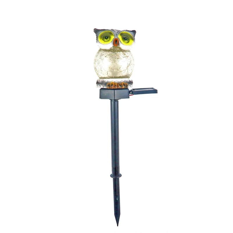 

Solar Outdoor Courtyard Lamp Owl Cracked Glass Star Lamp Inserted Into The Ground Garden Channel Courtyard Decoration