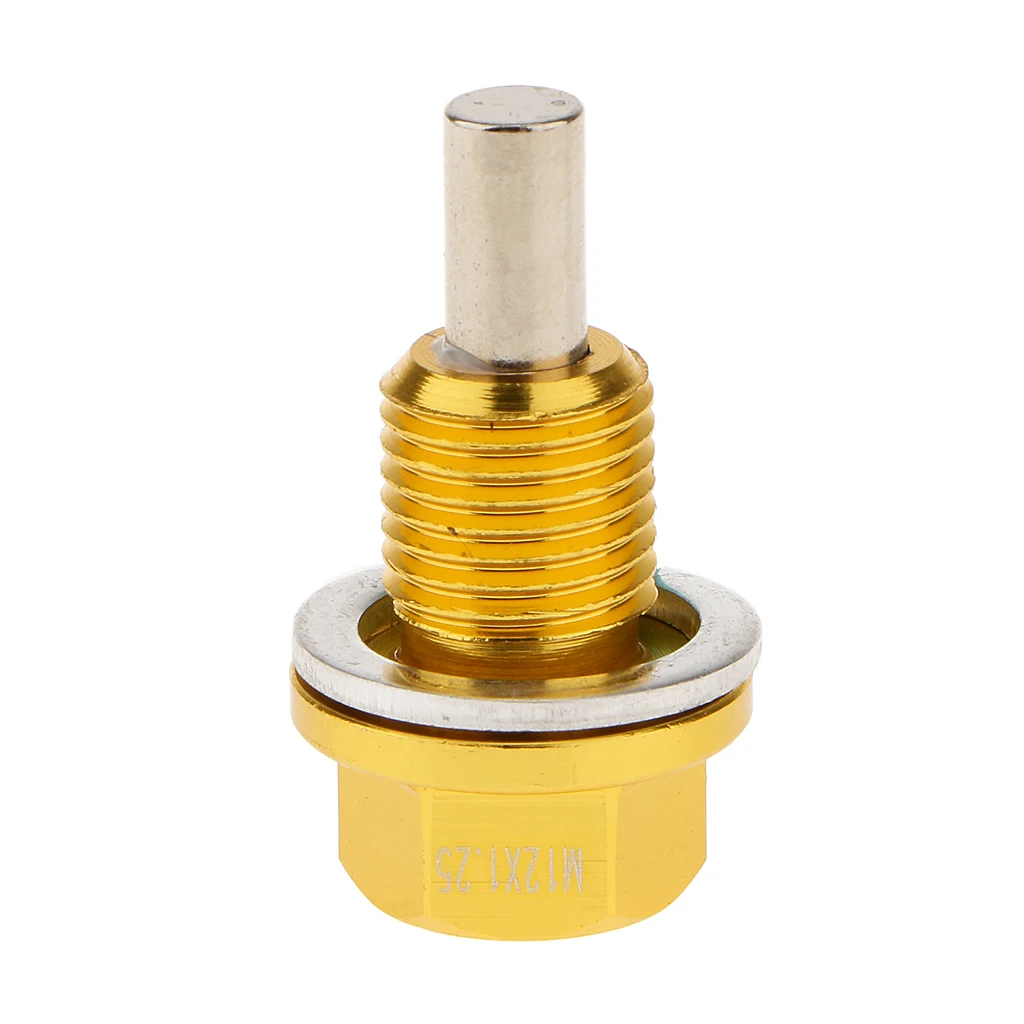 M12X1.25 Anodized Magnetic Engine Oil Pan Drain Bolt Plug for