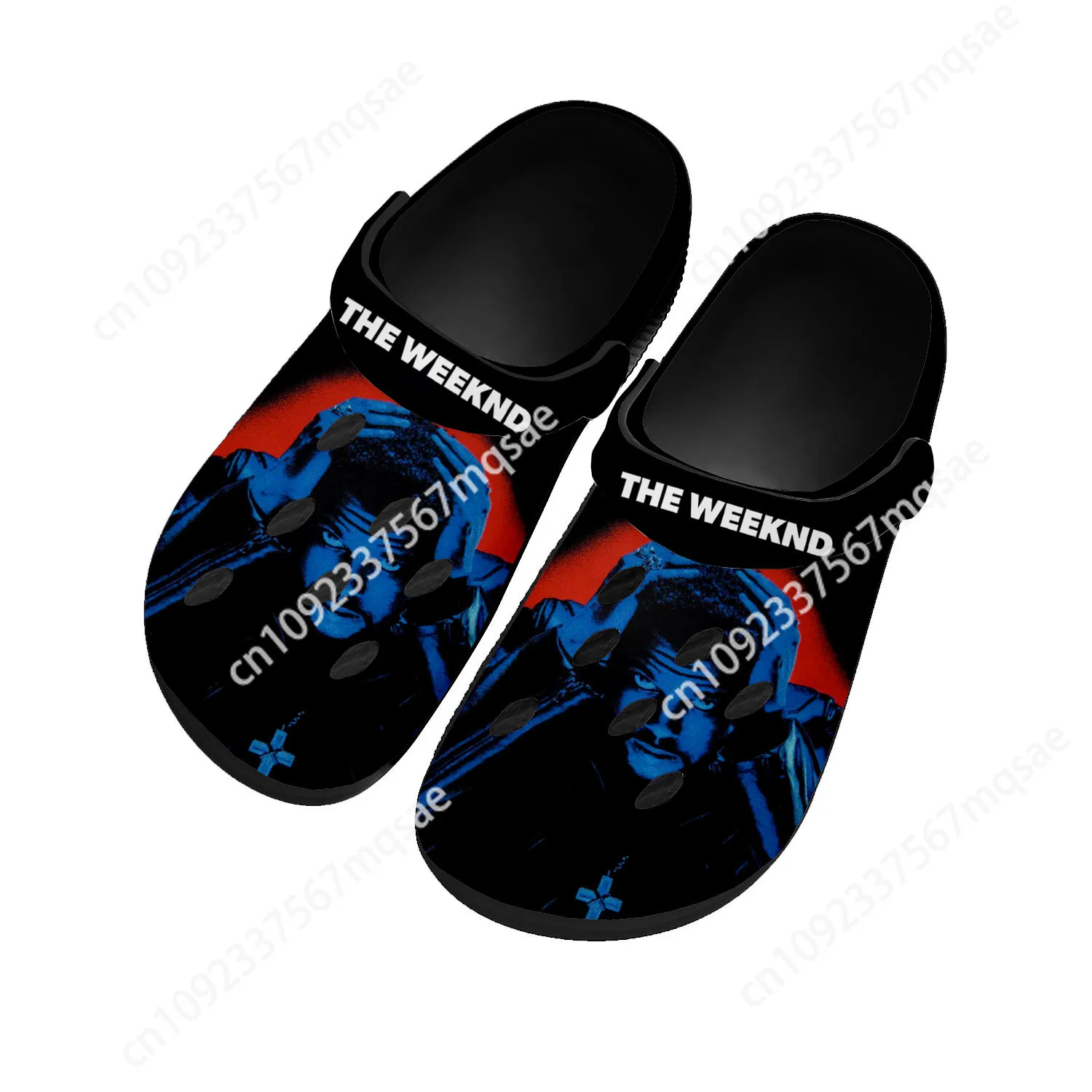 

The Weeknd Singer Pop Home Clogs Custom Water Shoes Mens Womens Teenager Shoe Garden Clog Breathable Beach Hole Slippers Black