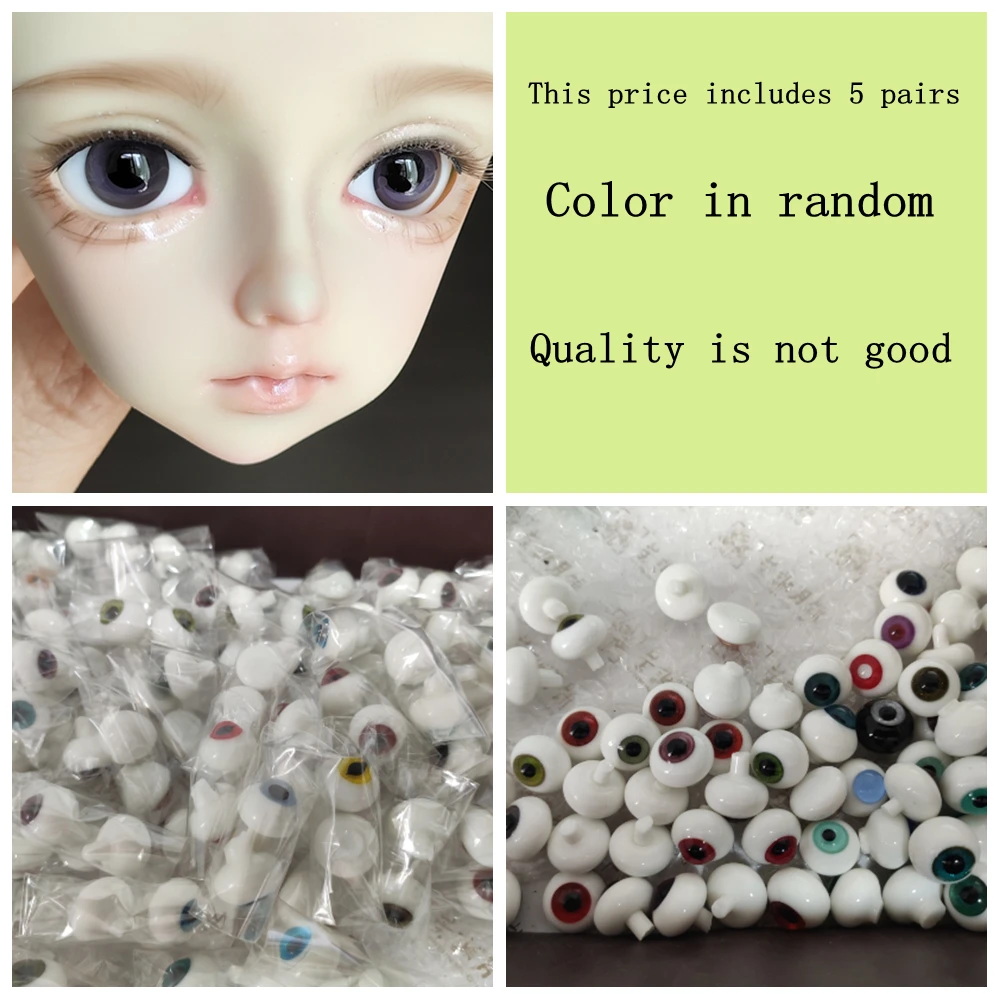 

Reborn Doll accessories 6 8 10 12 14 16 18 20 22 24mm 1/6 1/4 1/3 bjd doll glass eyes eyeball for random color random shape