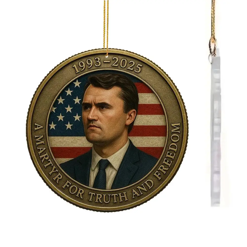 8cm 1/3pc Creative Charlie Kirk Memorial Acrylic Pendant Figures Hero Souvenir Decoration Widget Dailly Car Backpack Keychain
