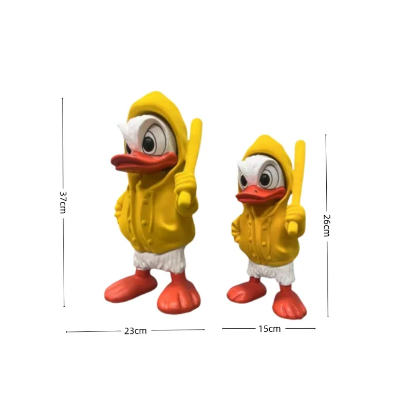 High-end creative nostalgic tide play flocked duck ornament, living room desktop cute decoration