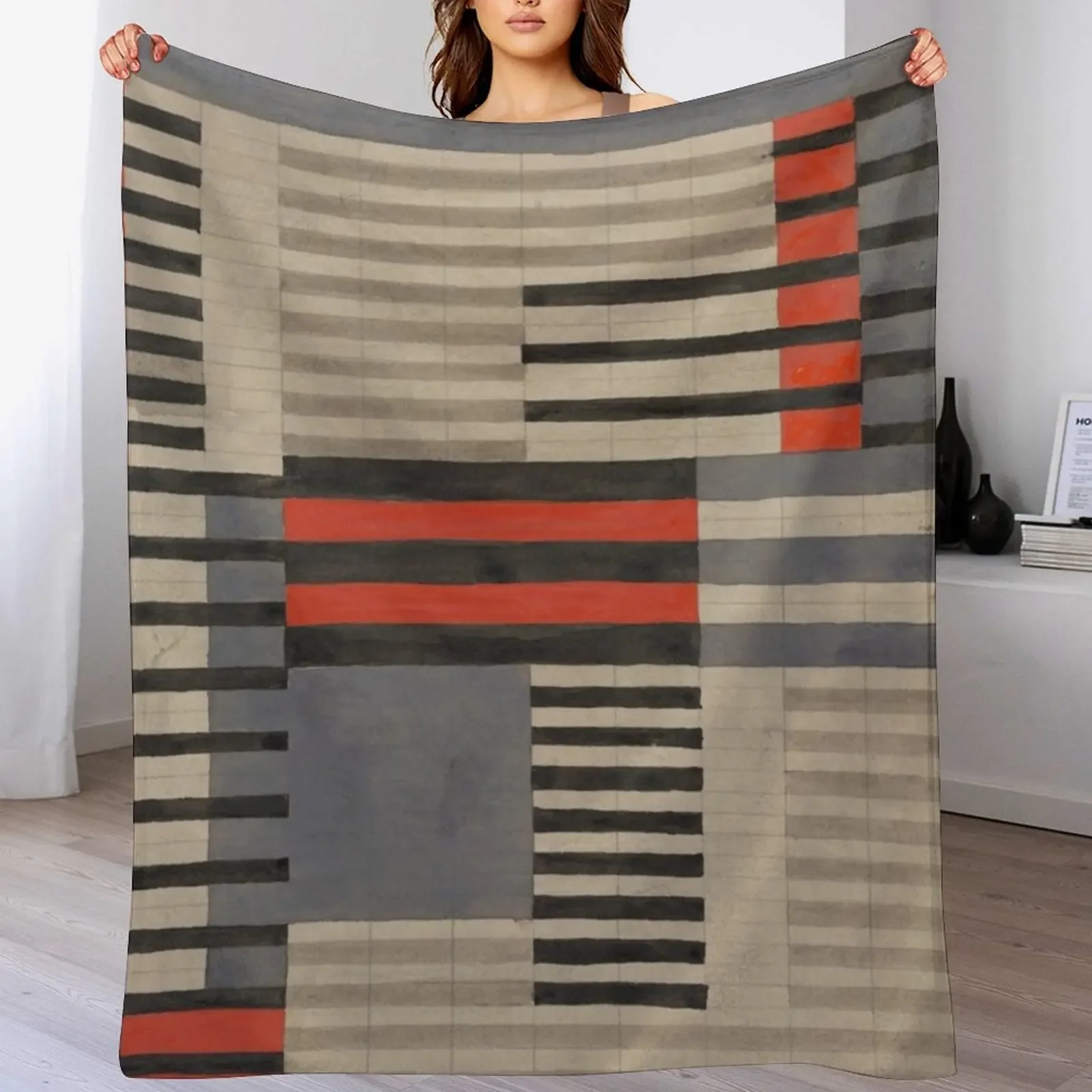 Anni Albers Rug 1925 Throw Blanket Cozy Microfiber Throw Blanket for Home Bedroom