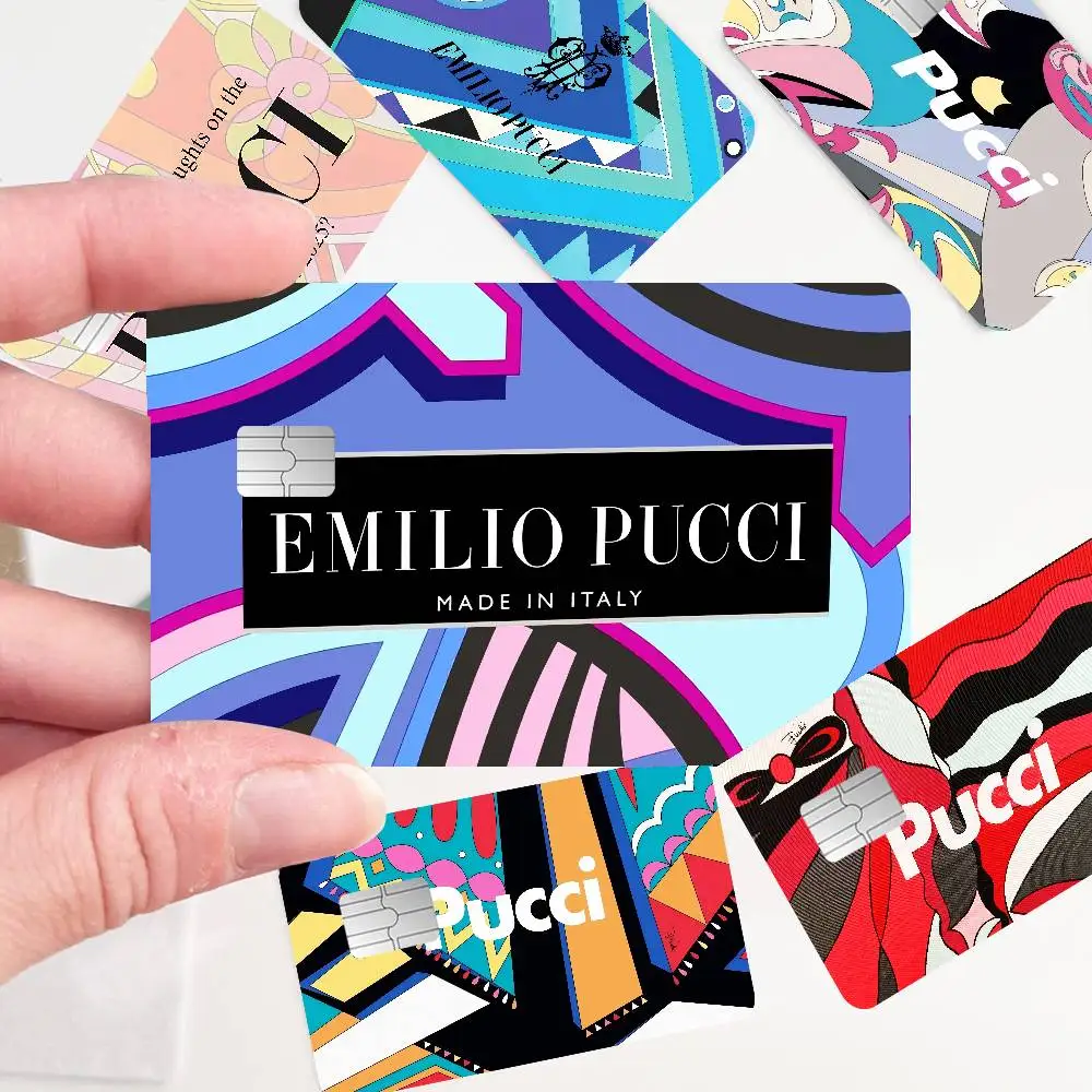 E-Emilios P-PucciS Logo Diy Credit Debit Card Sticker Party Sticker Decoration Waterproof Small Chip Card Skin Sticker