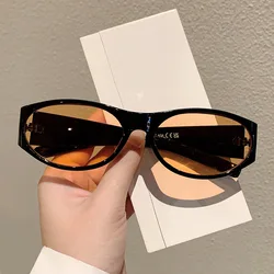 Luxury Brand Designer Vintage Oval Sunglasses Women For Men 2024 Sun Glasses Trendy Punk Popular Sexy Ladies Outdoor Eyeglasses