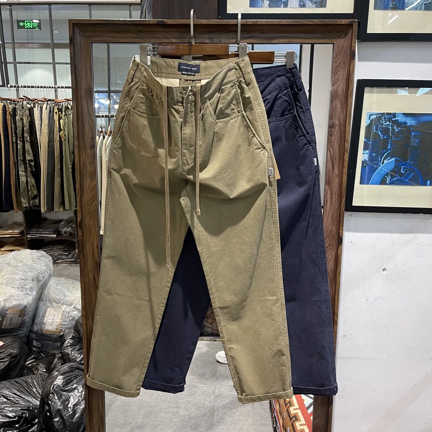 

Реплика высокого качества в американском стиле ретро, прямые повседневные брюки из 100% хлопка, осень-зима 2025 г., свободные тяжелые брюки для мужчин