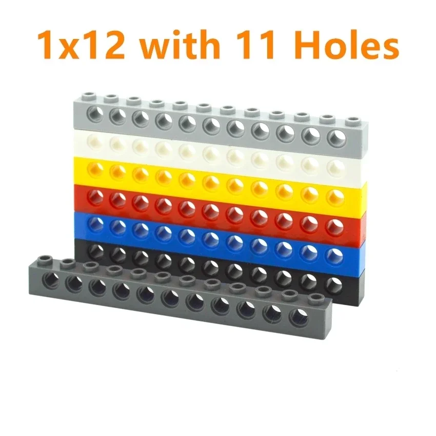 MOC Technical Beam Building Block Combination Studded Long Beam with Hole Thick Bricks Compatible 3703 32018 3895 2730 3894 3701