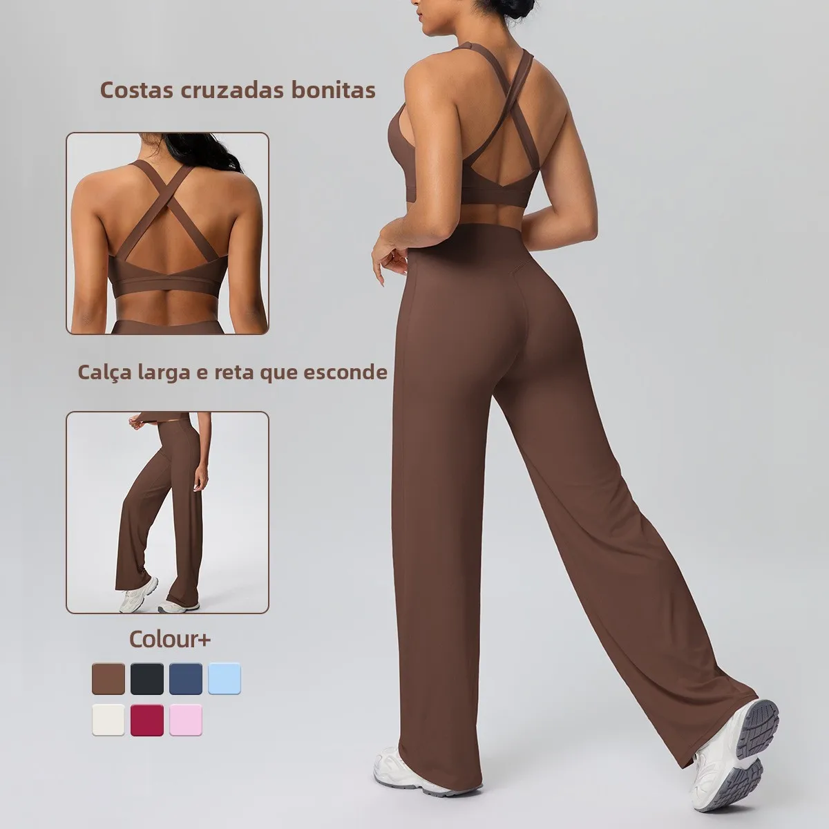 pure-color-double-sided-brushed-back-cross-sports-yoga-wear-running-fitness-two-piece-set-beautiful-back-shapewear-underwear