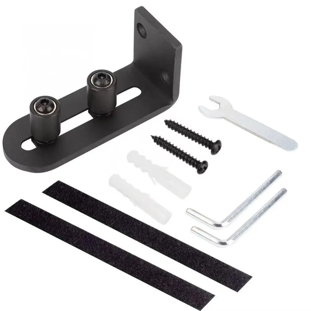 

Adjustable Barn Door Floor Guide Wall Mount Durable Door Stay Roller Carbon Steel with Screws Doors Stopper Hardware Kit