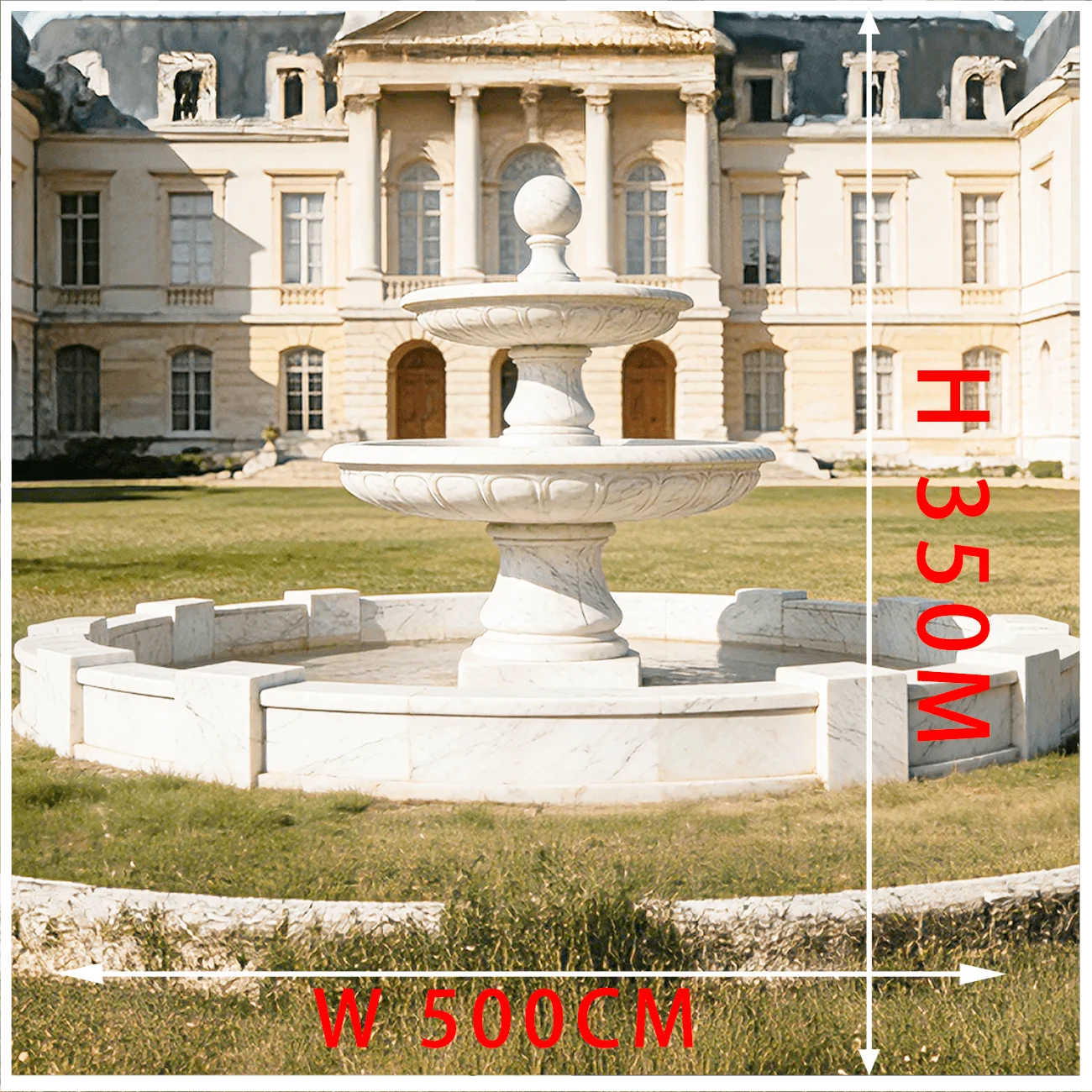 Custom Hand-carved Modern Marble Fountain Sculpture Manor Water Feature Fountain for Villa Courtyard Decoration Deposit Only