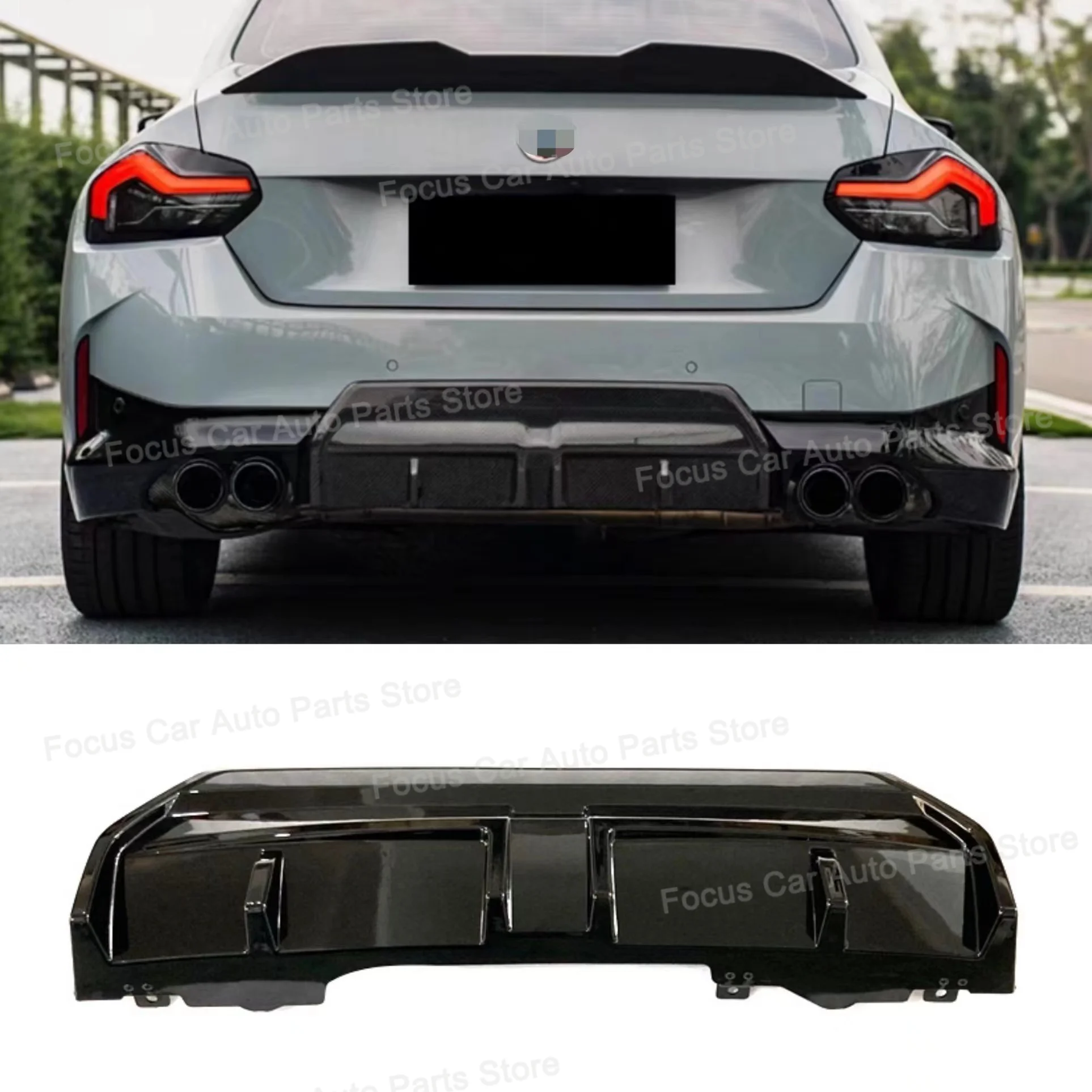 

Rear Bumper Diffuser Splitter Lip For BMW G42 M235i M240i 2-Door Coupe 2021 2022 2023 2024 ABS Glossy Black