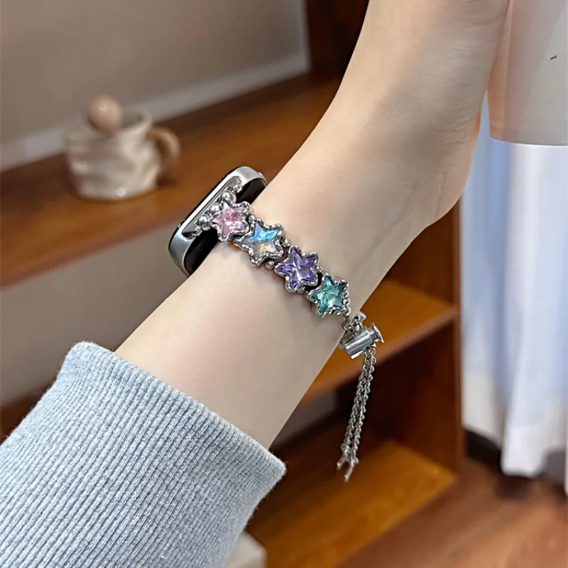 Sparkling Diamond Star Dopamine è adatto per cinturini per orologi alla moda da 22 mm/20 mm/18 mm su Huawei GT5/GT5 Pro/GT4/GT2/3/4