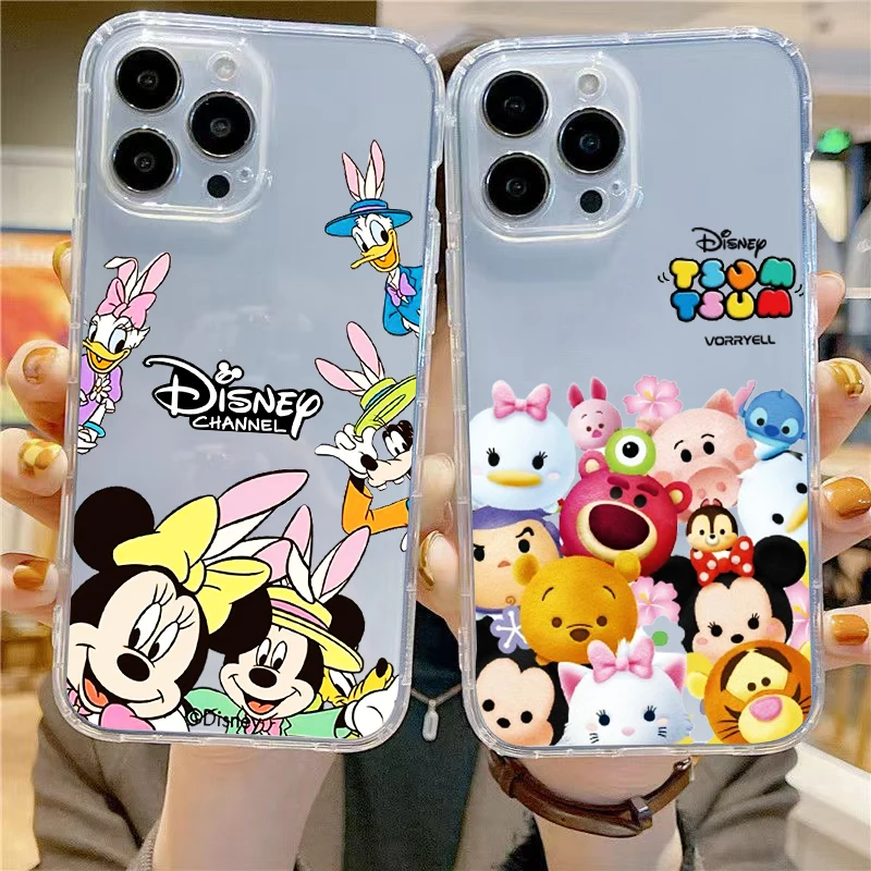 

Disney Mickey Minnie For iPhone 15 14 13 12 11 Pro Max Mini SE2 6 6S 7 8 Plus Phone Case Coque Liquid Silicone Shell