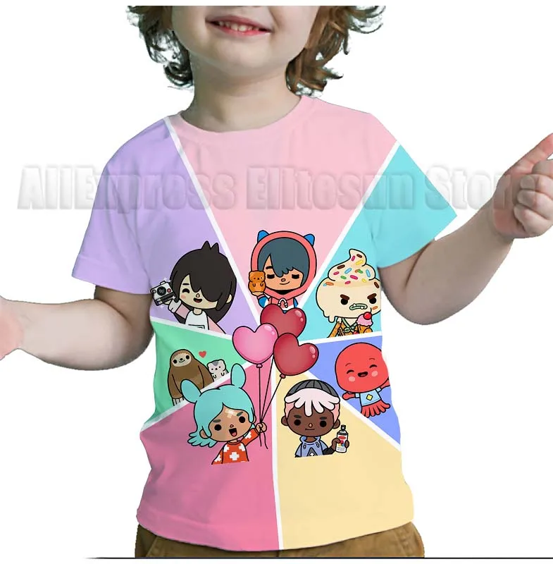 Kids Toca Life World 3D Print Tshirts Boys Girls Cartoon T Shirts Toddler Children Anime T-shirts Streetwear Tee Tops Camiseta