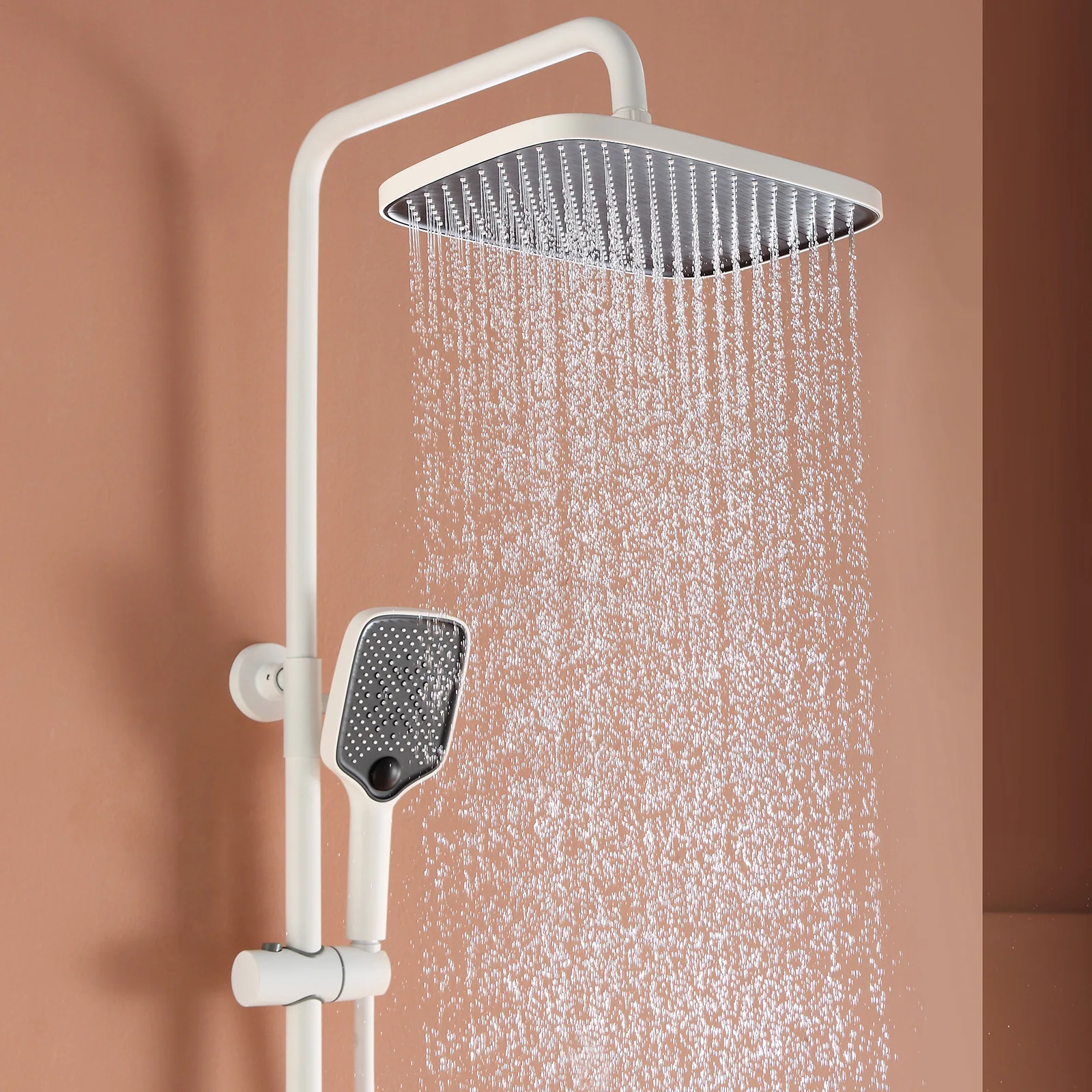 Household Bathroom Bathroom Hot And Cold Triple Function Bathroom Surface Shower White Wall Shower Set