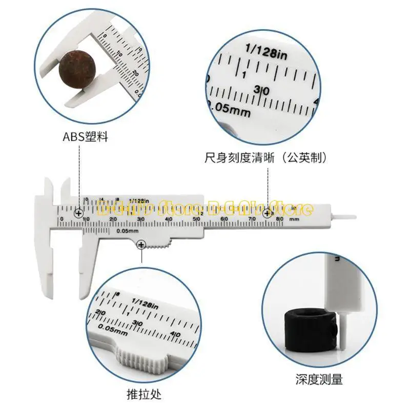 Y1AD Measuring Stainless Vernier-Caliper Double Ruler Scale Micrometer 0-80mm Tool