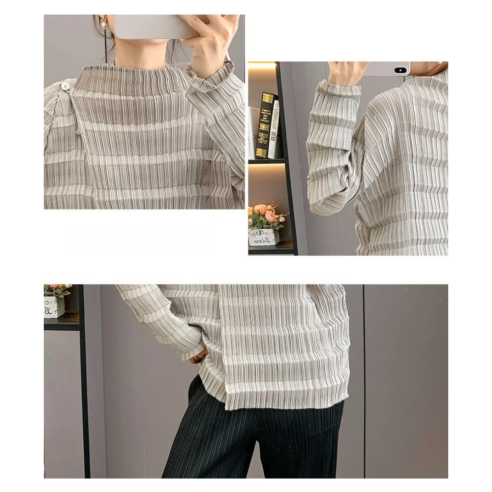 Miyake Pleated Jacket 2025 Autumn New Fold Cardigan Jacket Fashionable Versatile Pleats Long-sleeved Minimalist comfort Fashion