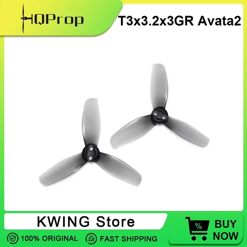 4Pairs HQProp 3X3X3 Propellers 3-inch 3-Blade Prop Poly Carbonate 3*3.2*3 Propeller For DJI Avata 2 FPV Racing Drone Parts-Grey